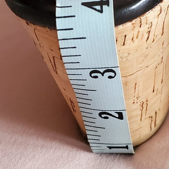 Coach Slip On Black Patent Leather Cork Wedge Sandals Size 7.5 - Picture 4 of 7